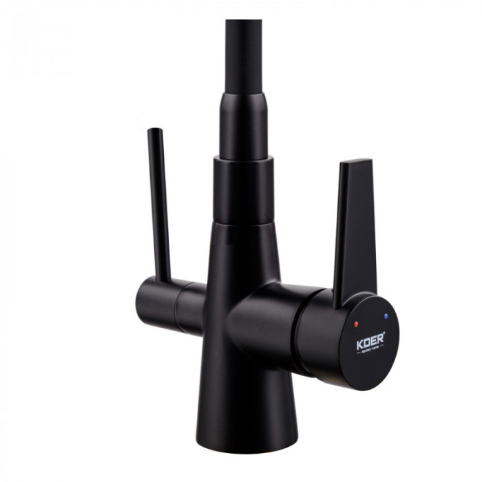 Кухонний змішувач з силік. виливом і вих. для питної води KOER KB-72003-05 (KR3376)