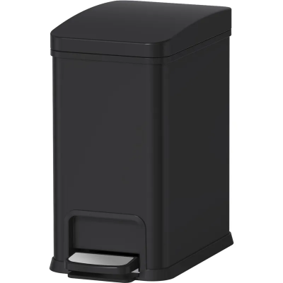 Відро для сміття з плавним закриттям прямокутне Koer TC-010108-05 8 л колір чорний (KR5593)