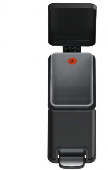 Відро для сміття з плавним закриттям прямокутне Koer TC-010108-05 8 л колір чорний (KR5593)