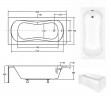 Ванна акриловая ARIA 130х70 (соло) без ручек и БЕЗ отверстий под ручки
