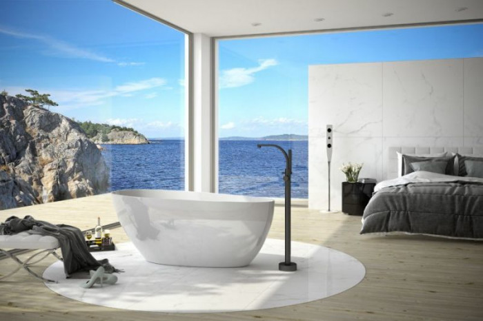 Змішувач до ванни вільностоячий DECCO (чорний матовий)