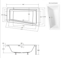 Ванная акриловая INTIMA 160x90 Левая (соло) без ног