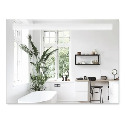 Дзеркало Mixxus STRONG MR05-100x60 з Led Touch, Anti-fog, димером, регулятором яскравості, годинником (MI6009)