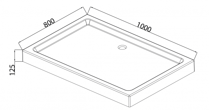 Душовий піддон з сифоном Mixxus HARD ST01-100x80x13 діаметр зливу 52 мм (MI6918)