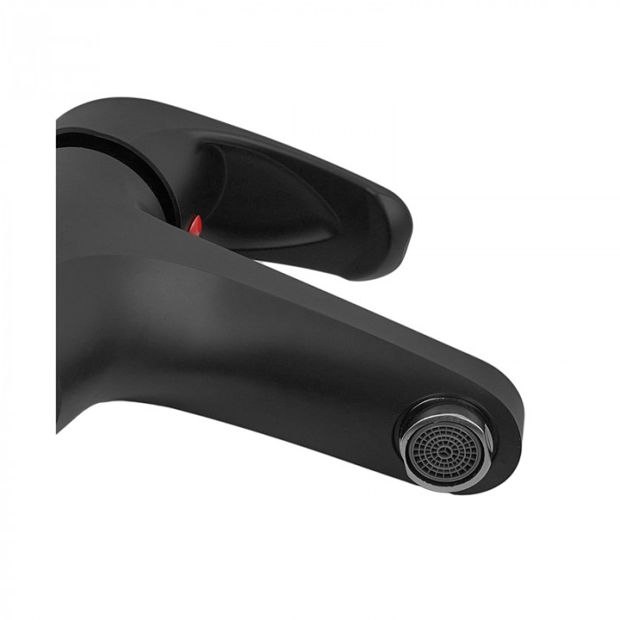 Змішувач для умивальника Plamix Fidel-001 SET Matte black (з підведенням) (PM0660)