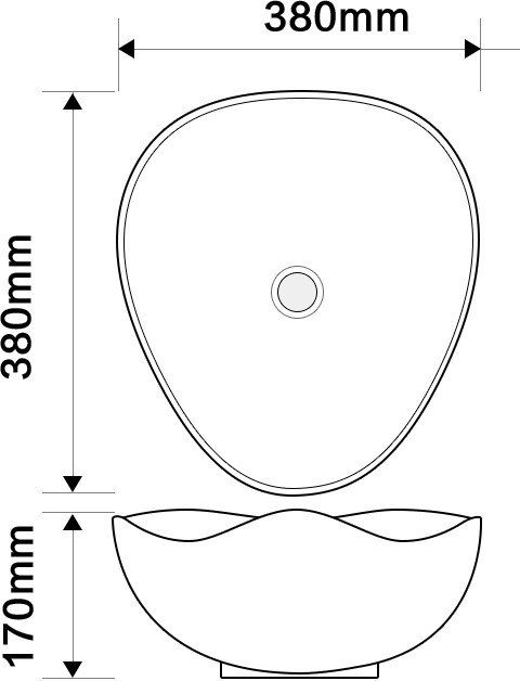 Раковина накладна Mixxus Premium WAVE-0103 MARBLE 380х380х170mm (MP6532)