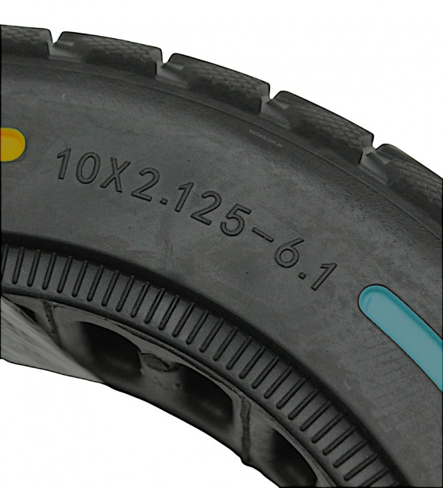 ПОКРИШКА 10-2.125-6.1CITYNEYE (Ø155 - 37ММ) ЛИТА (ПЕРФОРОВАНА) БЕЗКАМЕРКА ДЛЯ ЕЛЕКТРОСАМОКАТА З КОЛЬОРОВИМИ ПОЛОСАМИ (190)