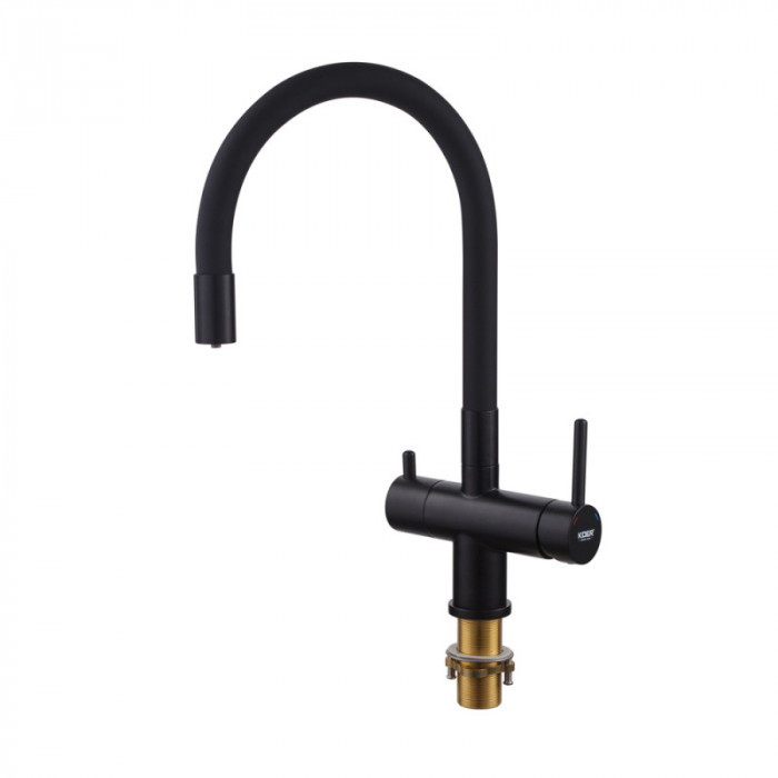 Кухонний змішувач з силік. виливом і вих. для питної води KOER KB-72002-05 (KR3384)