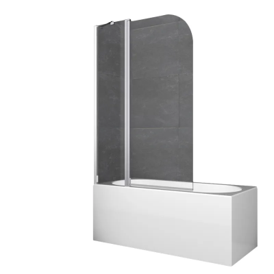 Шторки скляні на ванну Koer SR BS03-95x140-TR-01 прозоре скло 6мм, хром (KR5402)