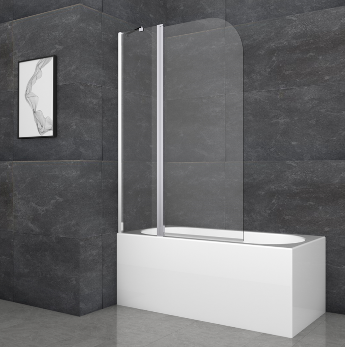 Шторки скляні на ванну Koer SR BS03-95x140-TR-01 прозоре скло 6мм, хром (KR5402)