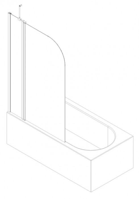 Шторки скляні на ванну Koer SR BS03-95x140-TR-01 прозоре скло 6мм, хром (KR5402)
