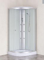 Бокс душовий з гідромасажем Mixxus STRONG SBH02-90x90x215-FB SATIN низький піддон (MI6890)