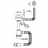 Сифон для кухні Mixxus SK-02-B 3 1/2"x40 з нерж.сіткою, відведенням для пральної машини, гнучким прямок. переливом (MI8195)