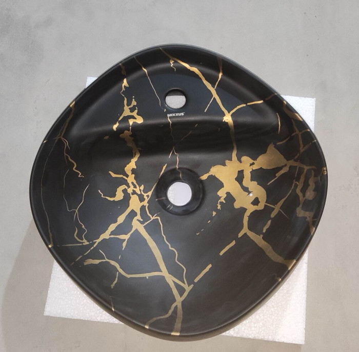 Раковина накладна MIXXUS PREMIUM WAVE-0201 MARBLE 430х430х150mm з отвором під змішувач (MP6536)