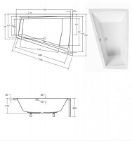 Ванная акриловая INTIMA DUO 170x125 Левая (соло) без ног