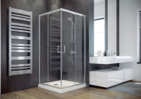 Кабина квадратная MODERN 80x80x185: стекло grigio, профиль хромированный