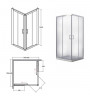 Кабина квадратная MODERN 80x80x185: стекло grigio, профиль хромированный