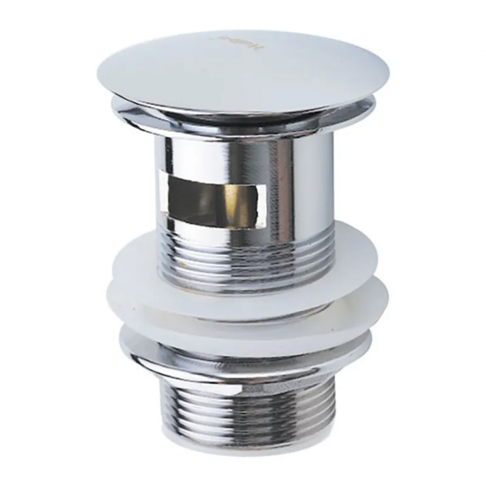 Донний клапан для раковини з переливом Haiba C0A11 автоматичний (Click-Clack) (Колір хром) 1 1/4'' (AC0546)