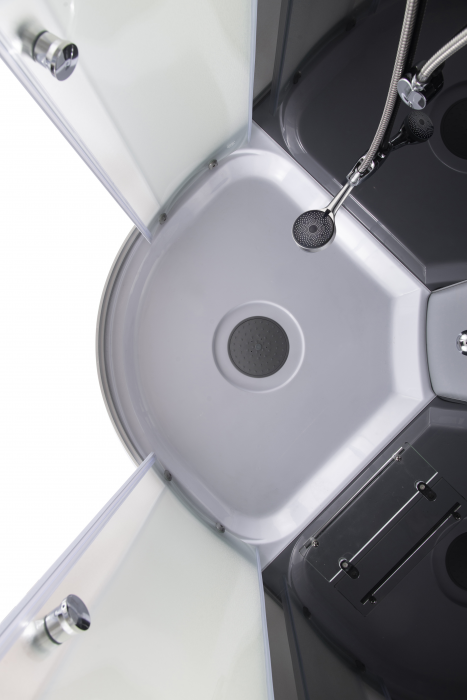 Бокс душовий з гідромасажем Mixxus STRONG SBH01-90x90x215-FB SATIN з високим піддоном (MI6888)