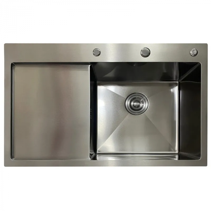 Мийка з нержавіючої сталі MIXXUS MH7849L NANO-BLACK (3.0/0.8) колір графіт (MI7049)