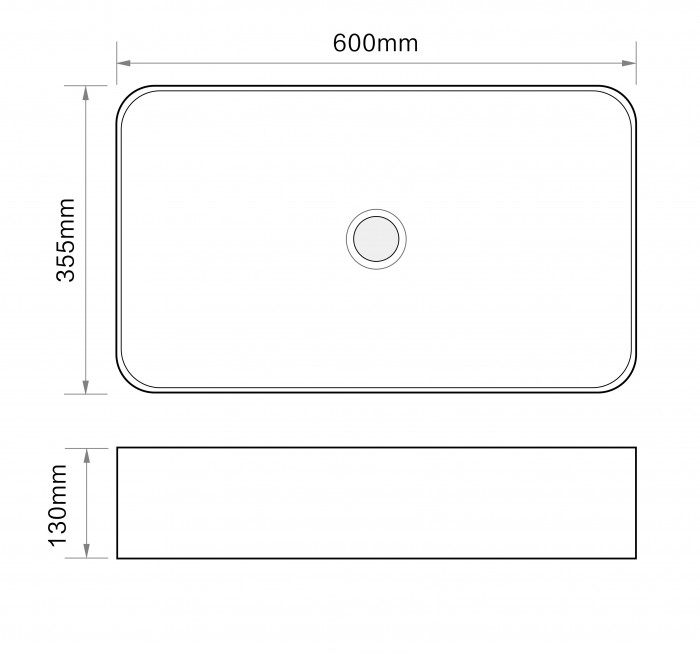 Раковина накладна Mixxus Premium QUADRO-0106 600х355х130mm (MP6523)