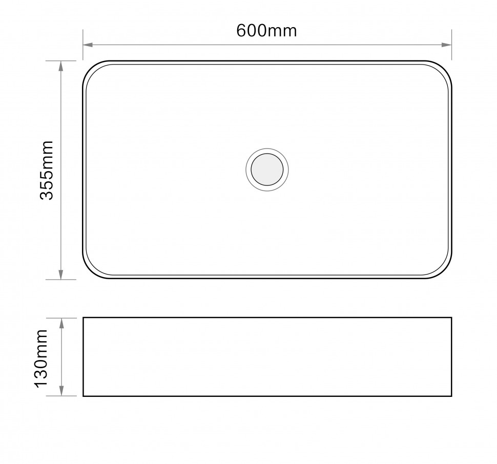 Раковина накладна MIXXUS PREMIUM QUADRO-0106 600х355х130mm (MP6523)