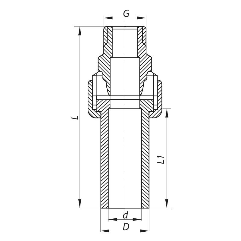 Розбірне різьбове з'єднання НР 20x1 / 2M PPR KOER K0237.PRO (KP2602)