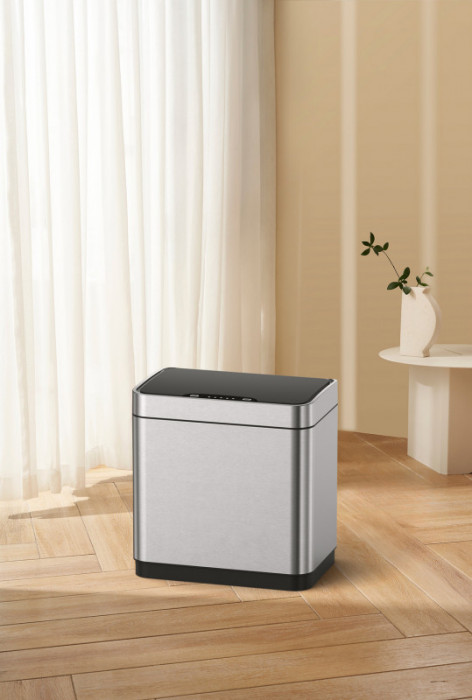 Відро для сміття сенсорне прямокутне Koer TC-020312-02 12 л колір нержавійка (KR5586)