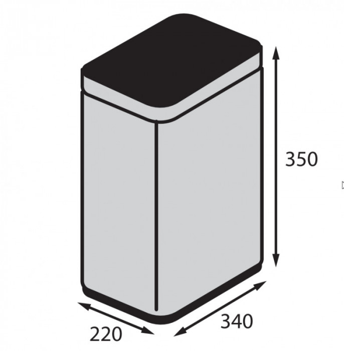 Відро для сміття сенсорне прямокутне Koer TC-020312-02 12 л колір нержавійка (KR5586)