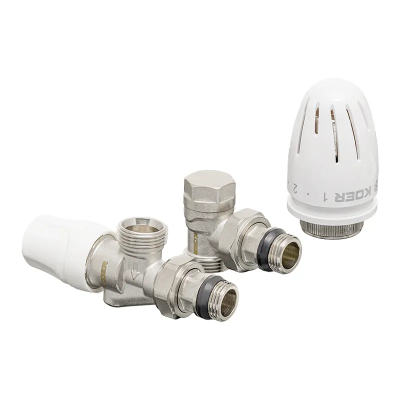 Комплект для підключення радіатора Koer SET-16 - 1/2&quot;x3/4&quot; (осьовий) з термоголовкою ЗЗ (KR3179)