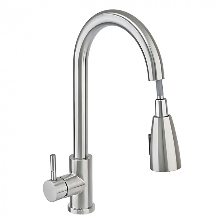 Змішувач для кухні Haiba SUS 014 з висувною лійкою (HB3898)