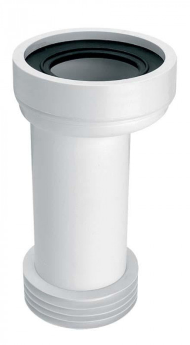 Коліно-підключення до WC L-260 mm з ущільненням: довге / зі зміщенням 20 мм. HC37