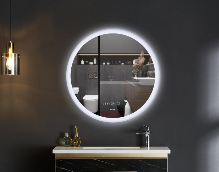 Дзеркало Mixxus PLAIN MC10-80 з Led Touch, Anti-fog, димером, регулятором яскравості, годинником (MI6932)