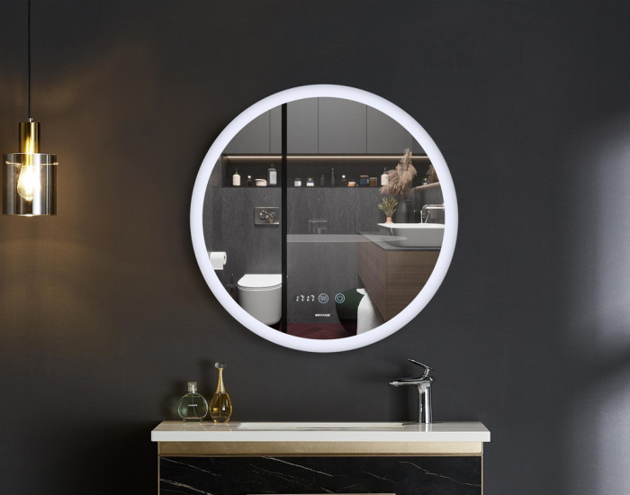 Дзеркало Mixxus PLAIN MC10-80 з Led Touch, Anti-fog, димером, регулятором яскравості, годинником (MI6932)