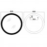 Дзеркало Mixxus PLAIN MC10-80 з Led Touch, Anti-fog, димером, регулятором яскравості, годинником (MI6932)