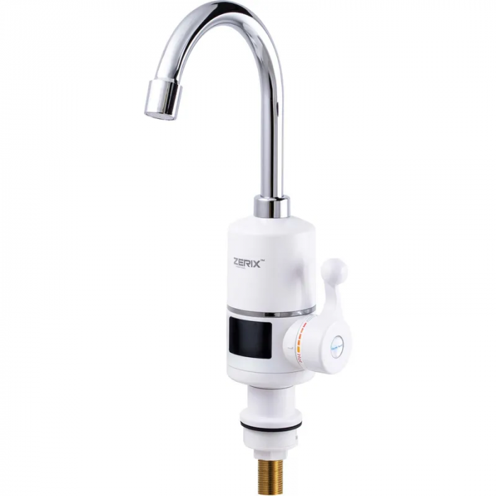Водонагрівач 3,3 kW проточний, з індикатором температури, на мийку ZERIX ELW06-E (ZX3074)