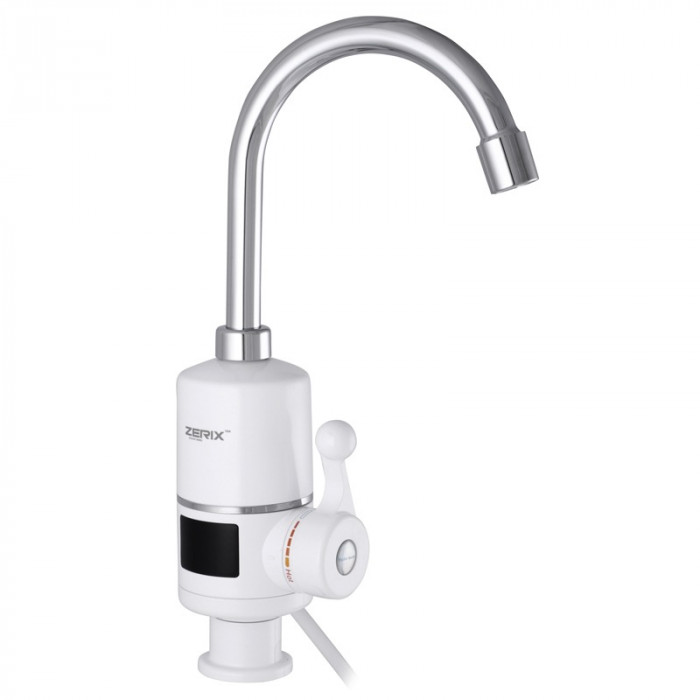 Водонагрівач 3 kW проточний Zerix ELW06-E, З ІНДИКАТОРОМ ТЕМП., на мийку (ZX3074)