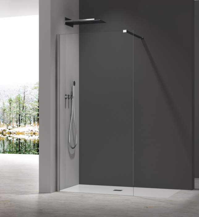 Душова перегородка Koer SR SP01-90x200-TR-01 Walk-In прозоре скло Easy Clean 8мм, хром (KR5392)