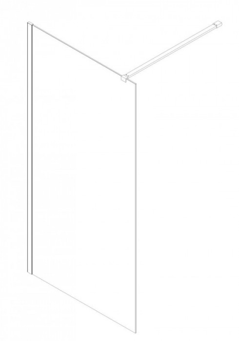 Душова перегородка Koer SR SP01-90x200-TR-01 Walk-In прозоре скло Easy Clean 8мм, хром (KR5392)