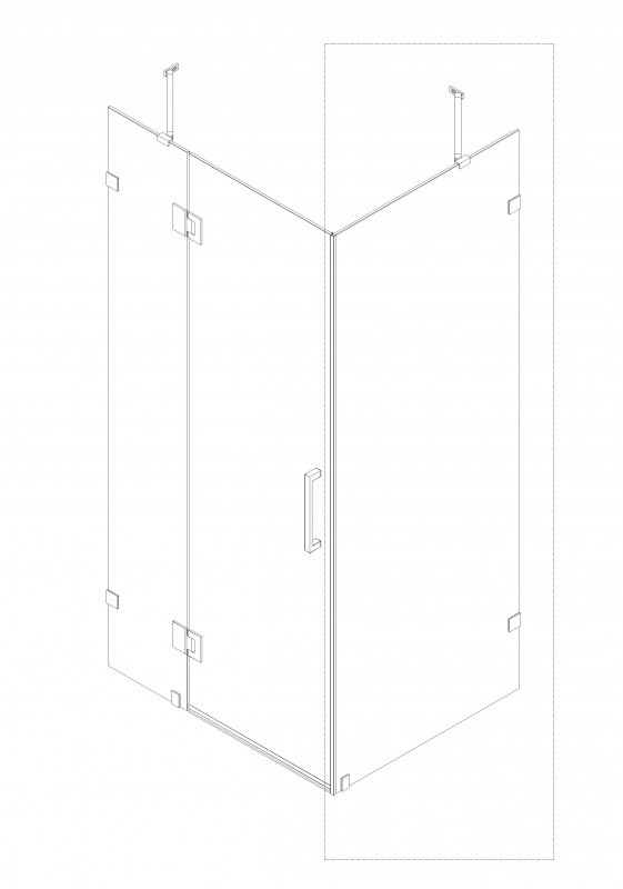 Бічна стінка до кабіни Koer SR SW04-90x200-TR-07 прозоре скло Easy Clean 10мм, графіт (KR5391)
