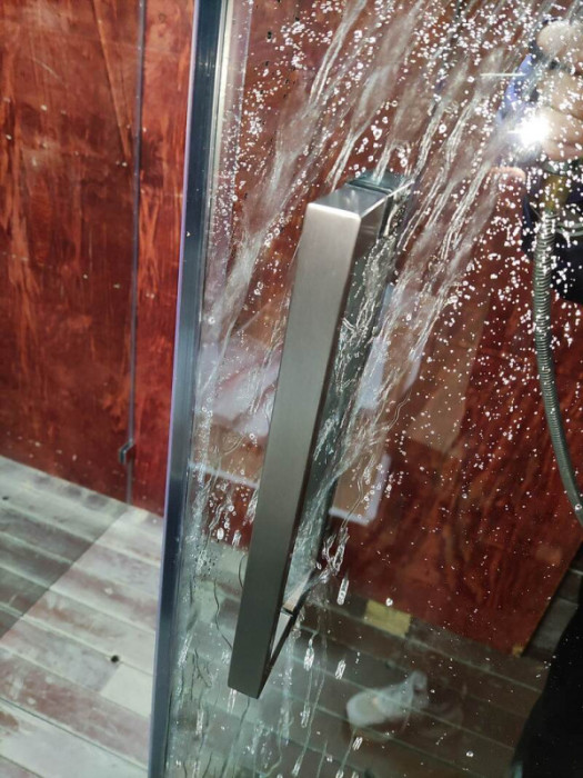 Бічна стінка до кабіни Koer SR SW04-90x200-TR-07 прозоре скло Easy Clean 10мм, графіт (KR5391)