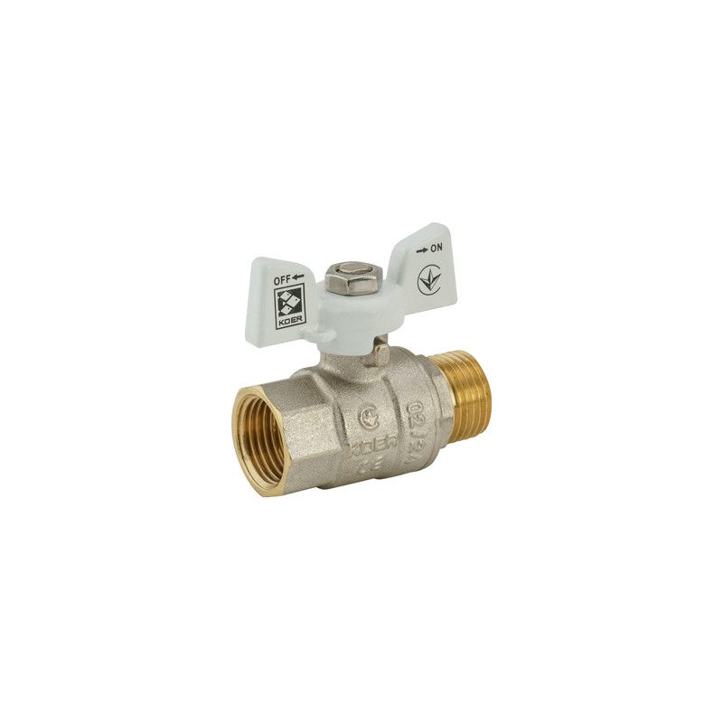 Кран кульовий KOER 1/2" ГШМ (KR.218.W) білий (KR0182)