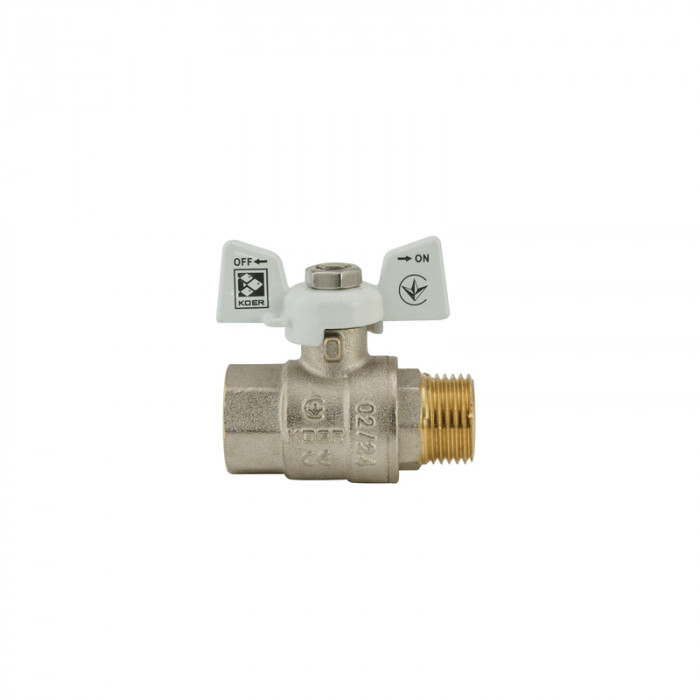 Кран кульовий KOER 1/2" ГШМ (KR.218.W) білий (KR0182)