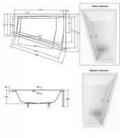 Ванна акриловая INTIMA DUO 180x125 Левая (соло) без ног