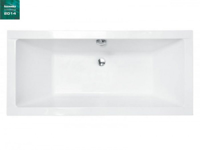 Ванна акрилова QUADRO 170х75 без ніг і ручок / БЕЗ отворів під ручки