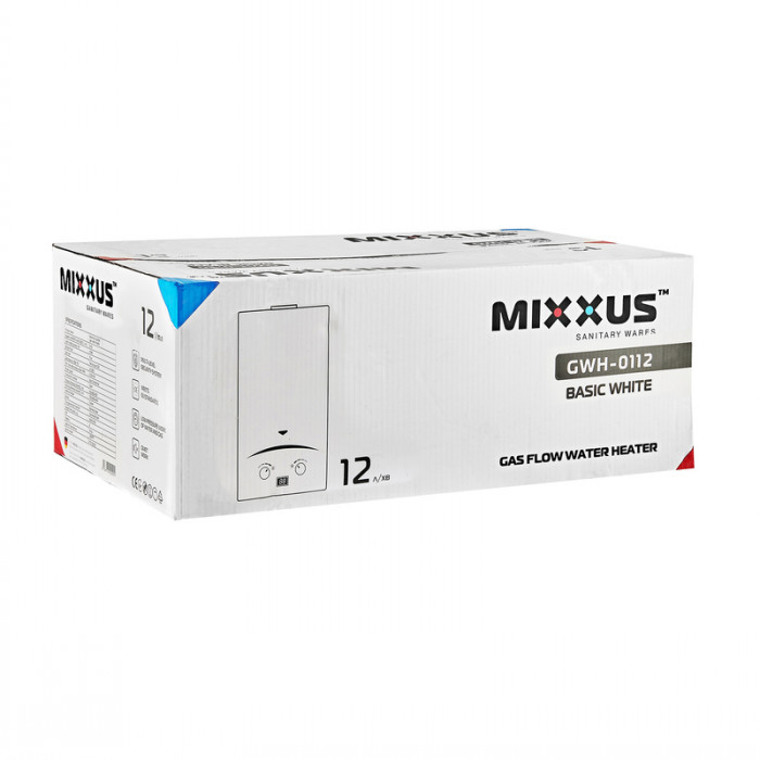 Газова колонка Mixxus GWH-0112 BASIC WHITE димохідна 12 л/хв (WH0029)