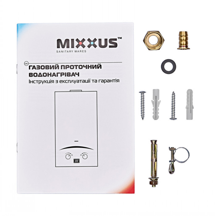 Газова колонка Mixxus GWH-0112 BASIC WHITE димохідна 12 л/хв (WH0029)