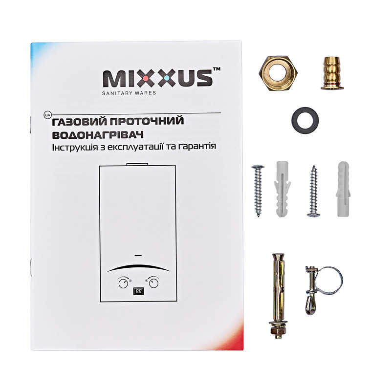 Газова колонка Mixxus GWH-0112 BASIC WHITE димохідна 12 л/хв (WH0029)