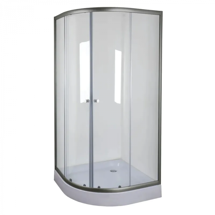 Душова кабіна без піддону Mixxus PLAIN SC01-90x90x185-TR GRAPHITE прозоре скло 4мм (MI6902)