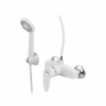 Змішувач для душової кабіни Plamix Cezar-003 SET White (з шлангом, лійкою та кронштейном) (PM0665)